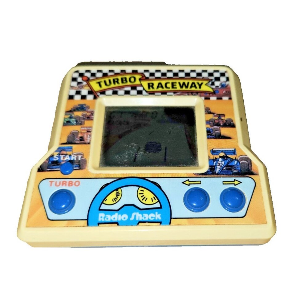 VINTAGE ELECTRONIC HANDHELD TURBO RACEWAY GAME RADIO SHACK TESTED + WORKS